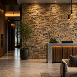 Revestimiento de Pared Interior de Piedra Natural, Losa Delgada Rústica con Superficie Dividida, Color Beige, Amarillo, Blanco, Pizarra - Product Image 6