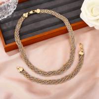 Vente en gros de bijoux brésiliens indiens en plaqué laminé or 14 ct 18 ct 22 ct original Oro 10 ct Ensemble de colliers et bracelets de mariée pour femmes