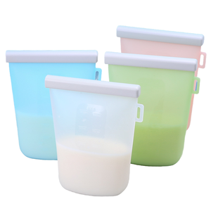 Bolsa de silicona reutilizable sin BPA personalizada con patrón impreso, almacenamiento de alimentos para bebés para leche materna, 0-12 meses - Product Image 4
