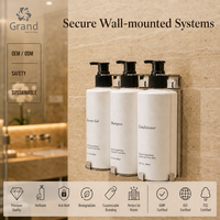 Ensemble de distributeurs de savon muraux 300 ml rechargeables pour shampoing et après-shampoing, idéal pour hôtels et salles de bain, vente en gros OEM ODM