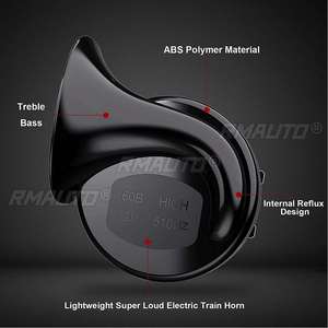 แตรลมรถยนต์ 2 ชิ้น 500db 12V แตรลมไฟฟ้ารูปหอยโข่ง สำหรับเรือ รถยนต์ มอเตอร์ไซค์ เสียงดัง แตรลมคู่ เสียงดังมาก - Product Image 4