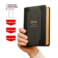Livraison rapide, couverture en cuir PU, impression de livres chrétiens, robuste, compact, directement de l'usine, Bible KJV