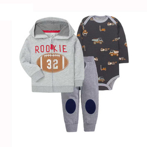 Mejores Precios Conjunto de 3 Piezas de <span class=keywords><strong>Ropa</strong></span> de Bebé para Niño Recién Nacido: Chaqueta con Cremallera, Sudadera con Capucha y Pantalones de Manga Larga para <span class=keywords><strong>Invierno</strong></span> - Product Image 1