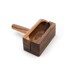 Soporte para rebanador de bagel de inglete de madera de Acacia con mango, soporte para cortador de bagel, Guía para cortar pan, rebanador de magdalenas inglés - Product Image 1