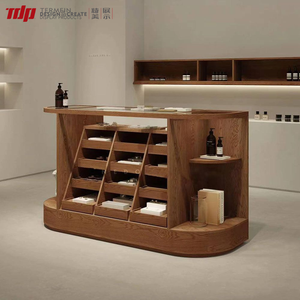 Étagère inclinée autoportante TDP en bois, <span class=keywords><strong>comptoir</strong></span> <span class=keywords><strong>d</strong></span>'exposition pour <span class=keywords><strong>magasin</strong></span> de cosmétiques et de soins de la peau, affichage commercial - Product Image 1