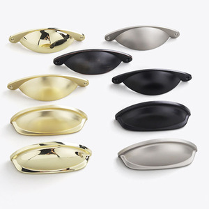 Modern Furniture Cabinet Cup <strong>Handle</strong> <strong>Pulls</strong> <strong>Shell</strong> <strong>Drawer</strong> Door Zinc Alloy Hardware <strong>Kitchen</strong> <strong>Knobs</strong> - Product Image 2