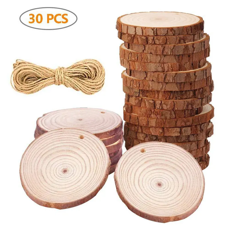 Kit de fabrication artisanale en bois, cercles de bois, ornements de noël, artisanat, bricolage, offre spéciale, 30 pièces