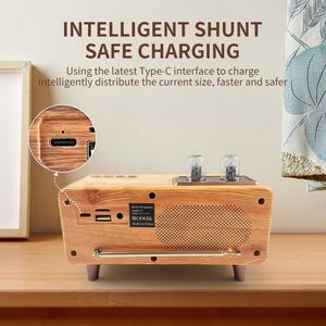 Altavoz Inalámbrico Retro, Radio Vintage de Madera de Nogal, Radio FM Giratoria de 20W con Función de Reproductor de Música por USB/Tarjeta TF/Aux - Product Image 5