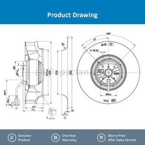 For R2E220-RB06-01 220mm 230VAC 0.45A 102W 2500RPM 945m3/h IP44 Medical Equipment Inverter Centrifugal Cooling <b>Fan</b> OEM Ball - Product Image 4