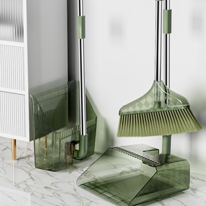 Transparentes Besen- und Kehrschaufel-Set, Premium Weiche Borsten, Haarresistent, für Haus- und Badezimmerreinigung, Kehrset - Product Image 1