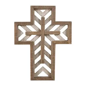 Crucifix Muur Kruis Kunst Kerk Huis Kamer Decor Bruin 12 Inch Handgemaakte Unieke Rustieke Houten Katholieke Spirituele