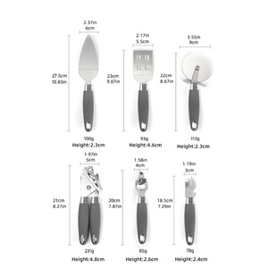 Stainless Steel Kitchen Tool Set 6 Pieces Multifunction Cooking Utensils With Rubber Handle For Pizza Spatula Bottle Opener Can - Product Image 3