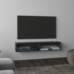 Eco 59 Inch Floating <b>Tv</b> <b>Stand</b> With Two Shelves Black Wengue - Product Image 1