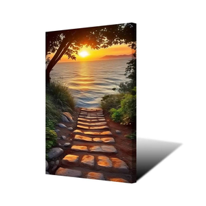 Quadro su Tela con Paesaggio Marino al Tramonto, Decorazione Moderna per la Casa, Stampa di Natura e Paesaggio, Immagine Incorniciata per Design d'Interni - Product Image 5