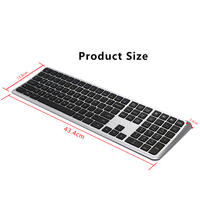 Keyboard isi ulang bluetooth nirkabel, Keyboard nirkabel 109 tombol ukuran penuh melengkung, cocok dengan apple
