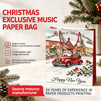 Sac en papier personnalisé avec enregistrement vocal, sac cadeau réutilisable pour anniversaire Noël