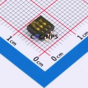 DSHP-03-TS-GER DIP Switch SMD Switch Flat Toggle, Groove Type Single Pole Single Throw 3 1.27mm - Product Image 1