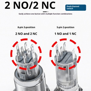 Metalen Knopschakelaar 16/19/22Mm Sleutelknop Met Led Licht Ip65 Nominale Schroefaansluiting Tweede Versnelling Selectie Derde Versnelling 250vac 3a - Product Image 2