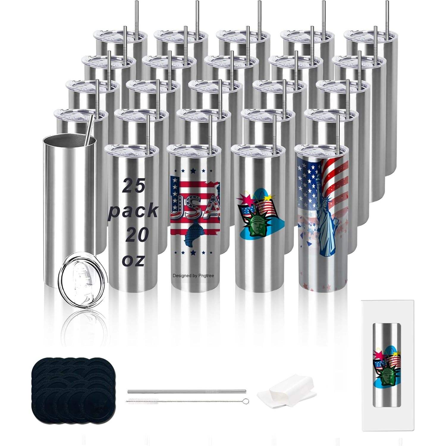 25 ชิ้น สีเงิน