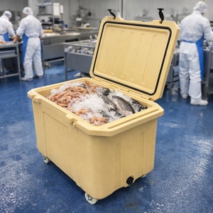Chariot isotherme mobile <span class=keywords><strong>200L</strong></span> pour fruits de mer, bac rotomoulé en LLDPE isolé pour <span class=keywords><strong>congélateur</strong></span> d'abattoir - Product Image 5