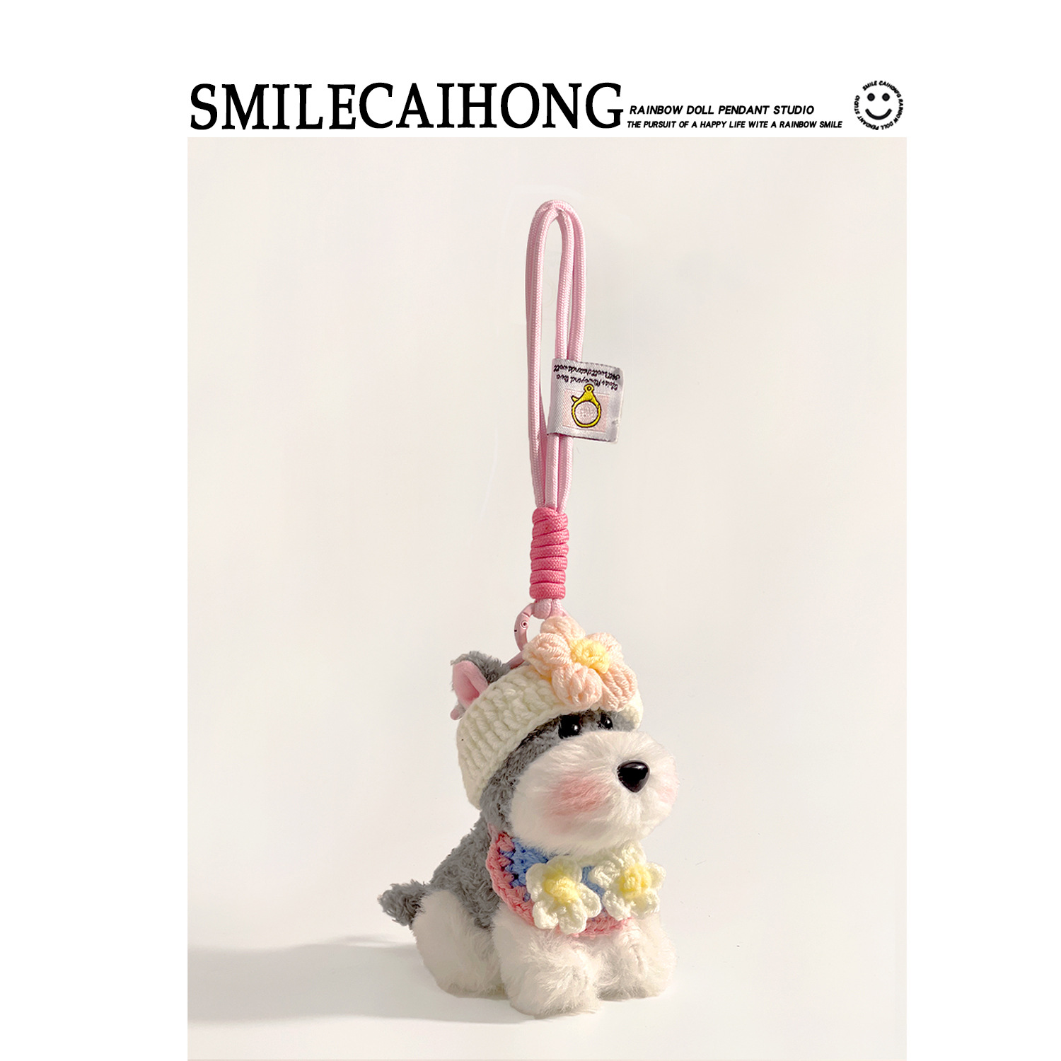 Pink Flower - Schnauzer Pendant