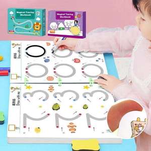 Cahier d'exercices effaçable pour enfants, entraînement à l'écriture et au contrôle du stylo pour la maternelle, jouets éducatifs de puzzle pour enfants - Product Image 1