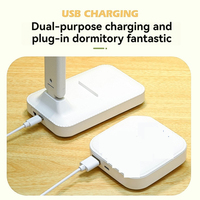 Lampe de bureau LED tactile moderne à double tête pliable, lampe de lecture et veilleuse multifonction rechargeable pour dortoir