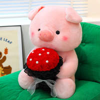 Boneka Babi Lucu Kartun Besar untuk Hari Valentine dengan Isian Kapas PP OEM/ODM Hadiah Anak untuk Perempuan Dekorasi Tempat Tidur Pernikahan