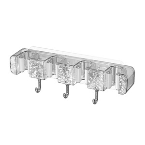 Bathroom Mop Holder Wall Mounted Plastic Storage Rack With <b>Hooks</b> For Bathroom Multifunctional No Drilling Required - Product Image 5