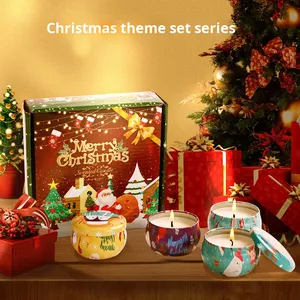 Soy Wax Christmas <b>Gift</b> Box Scented <b>Candle</b> <b>Set</b> Nordic Indoor Decoration Fragrance Souvenir - Product Image 2