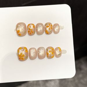 เล็บปลอมอะคริลิคทรงกลมสั้นคุณภาพระดับซาลอน แบรนด์ส่วนตัว ลายเพ้นท์ 3 มิติ ลายตาแมว 10 ชิ้น ทำมือ สำหรับใช้ในชีวิตประจำวัน - Product Image 4