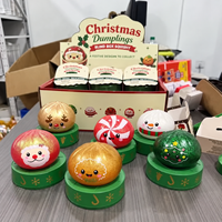 Jouet Squishy Bao Bun de Noël 8,5 cm, scintillant, doux, sensoriel, anti-stress, cadeau de vacances, vente en gros