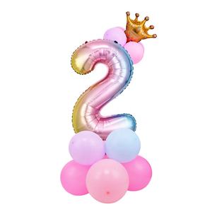 Em Bé Tắm Kỹ Thuật Số Nhôm Lá Cột Bóng Bay Số Lá Bóng Bay Trẻ Em 0-9 Tuổi Sinh Nhật Trang Trí Tiệc Đứng Set - Product Image 3