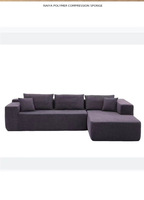 Canapé inclinable modulable 3 places moderne avec housse en tissu éponge multifonctionnel pour salon, chambre et buanderie