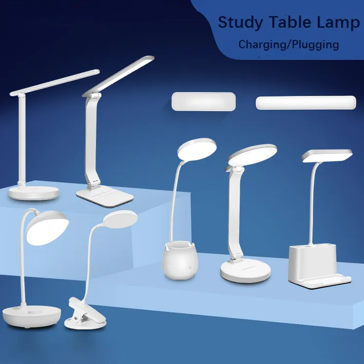 Creative Eye Protection Desk Lamp Led Folding Desk Light Usb Rechargeable Reading Learning Small Table Lamp With Pen Holder