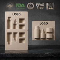 Plateau d'insertion personnalisé en pulpe moulée recyclée, étanche et écologique pour l'emballage industriel de fards à joues, de cosmétiques et d'électronique
