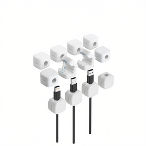 Organisateur de câbles magnétique, clip de bureau auto-adhésif, support de câbles de charge et de données en plastique pour le bureau et la maison, fabriqué en Chine - Product Image 1