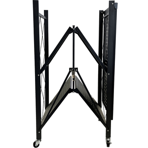 Unidad de estantería de almacenamiento negra plegable Estante de almacenamiento de cocina de <span class=keywords><strong>3</strong></span> niveles con ruedas giratorias para sala de estar - Product Image 3