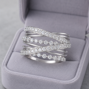Anello con Design a Strati Incrociati, Stile Creativo per Donne - Product Image 4