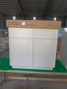 Gabinetes de Cocina Modulares BLUELAKE de Diseño Moderno Americano, Puerta Shaker Blanca de Madera Sólida, Construcción en MDF, Fregadero, Bisagras, Cajones y Cestas - Product Image 6