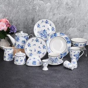 47pcs or 72pcs Ceramic Dinnerware Set Bone China Dinner Set for Home Restaurant And Hotel