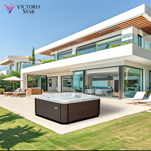 Vasca Idromassaggio di Lusso in Acrilico Bianco per 6 Persone, Spa Esterna con Massaggio Sensuale - Product Image 1