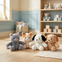 Boneka Hewan Interaktif 25cm, Boneka Kucing Anjing Lembut dengan Cakar Magnetik, Mainan Boneka Anak Kucing Anak Anjing Lucu untuk Anak-anak