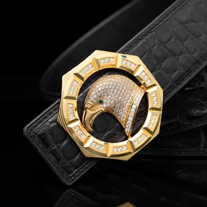 Cinturón Formal de Piel de Cocodrilo para Hombre con Hebilla de Acero, Diseño de Lujo para Negocios y Ocio, Ligero y Duradero, Venta al Por Mayor del Fabricante - Product Image 3