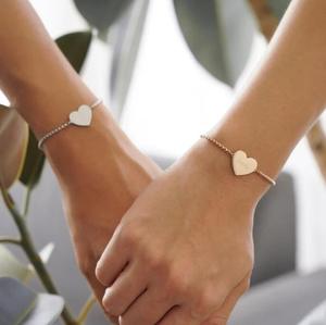 Pulsera de Acero Inoxidable 316L Personalizable con Dije de Corazón Grabable <span class=keywords><strong>para</strong></span> Mujeres y <span class=keywords><strong>Adolescentes</strong></span>, Joyería Láser - Product Image 3