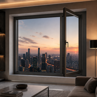 Fenêtre fixe en aluminium à double vitrage insonorisé, grande vue panoramique pour immeuble de luxe en hauteur