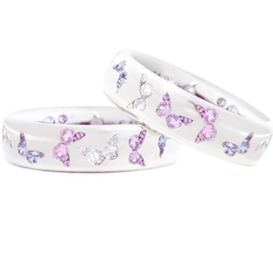 Anillo de Mariposa Rosa Plateado de Verano, <span class=keywords><strong>Anillos</strong></span> de Cristal con Diamantes <span class=keywords><strong>para</strong></span> <span class=keywords><strong>Adolescentes</strong></span>, Gran Venta - Product Image 2