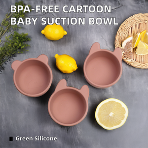 2025 usine directe sans BPA Silicone bébé bol Design moderne en forme de dessin animé de lapin de chat pour le stockage des aliments pour bébé d'aspiration - Product Image 6