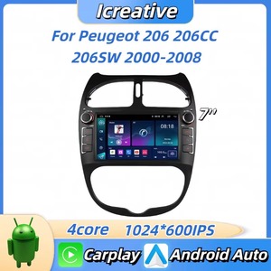 Radio de coche Android 2Din para Peugeot 206 206CC 206SW 2000 - 2008 7 pulgadas reproductor Multimedia Carplay estéreo autorradio navegación GPS - Product Image 2