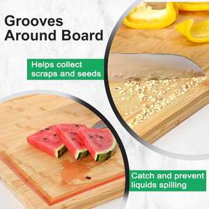 Petite planche à découper rectangulaire en bois d'acacia 9 pouces, taille personnalisable, rainure pour le jus - Product Image 4